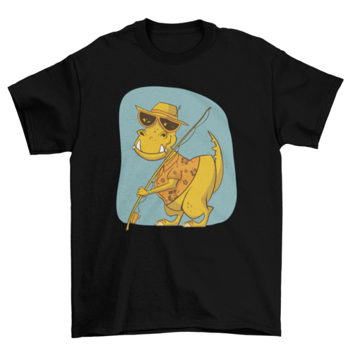 Dinosaur fishing t-shirt