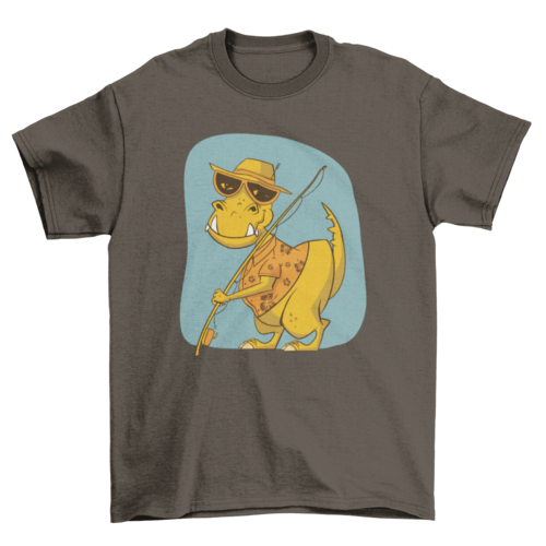 Dinosaur fishing t-shirt