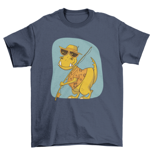 Dinosaur fishing t-shirt