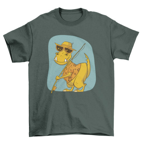 Dinosaur fishing t-shirt