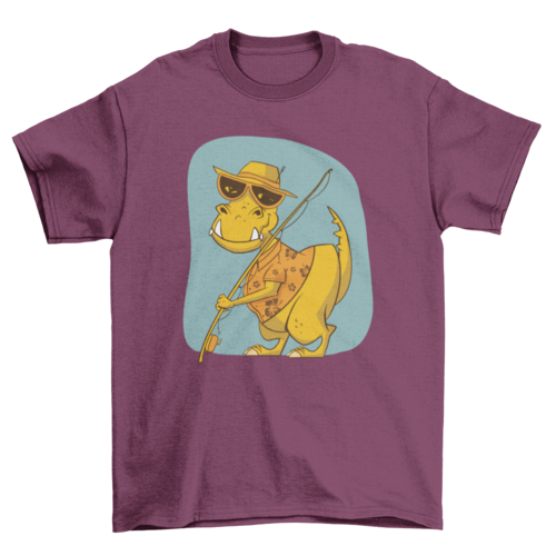 Dinosaur fishing t-shirt